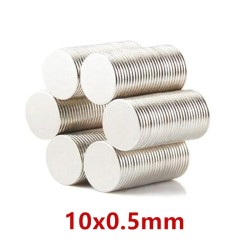 N35 - neodymium magneet - sterke schijf - 10 mm * 0,5 mm - 100 stuksN35