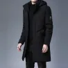 Lange winterjas met capuchon - rits - knopenJassen
