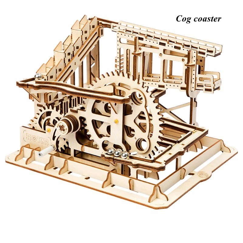 Marble Run - 3D houten puzzel - bouwstenen - nachtstad - setConstructie