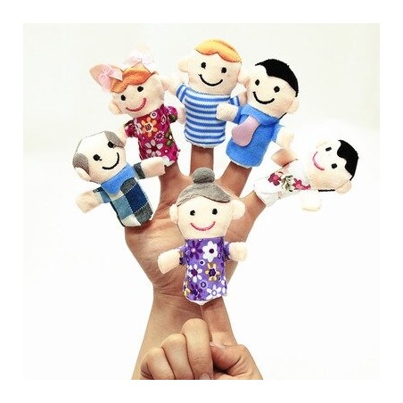 Marionnettes à doigts - personnages de dessins animés - poupées en peluche pour enfants - 6 pièces