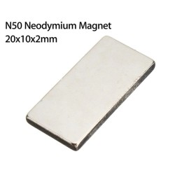 N50 - neodymium magneet - supersterk rechthoekig blok - 20mm * 10mm * 2mm - 10 stuksN50