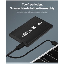 TISHRIC - SSD / HDD-behuizing - externe behuizing - 2,5 inch SATA naar USB 3.0 / USB 2.0HDD behuizing