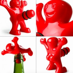 Bouchon de bouteille - bouchon - drôle d'homme rouge