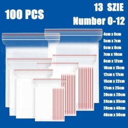 Sacs de rangement en plastique - refermables - 5 fils - 100 pièces