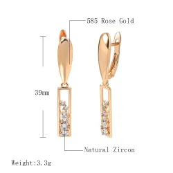 Elegante lange oorbellen - rosé goud / kristallenOorbellen
