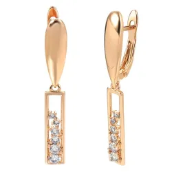 Elegante lange oorbellen - rosé goud / kristallenOorbellen