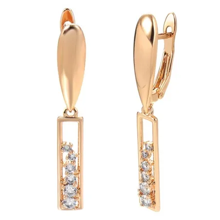 Elegante lange oorbellen - rosé goud / kristallenOorbellen