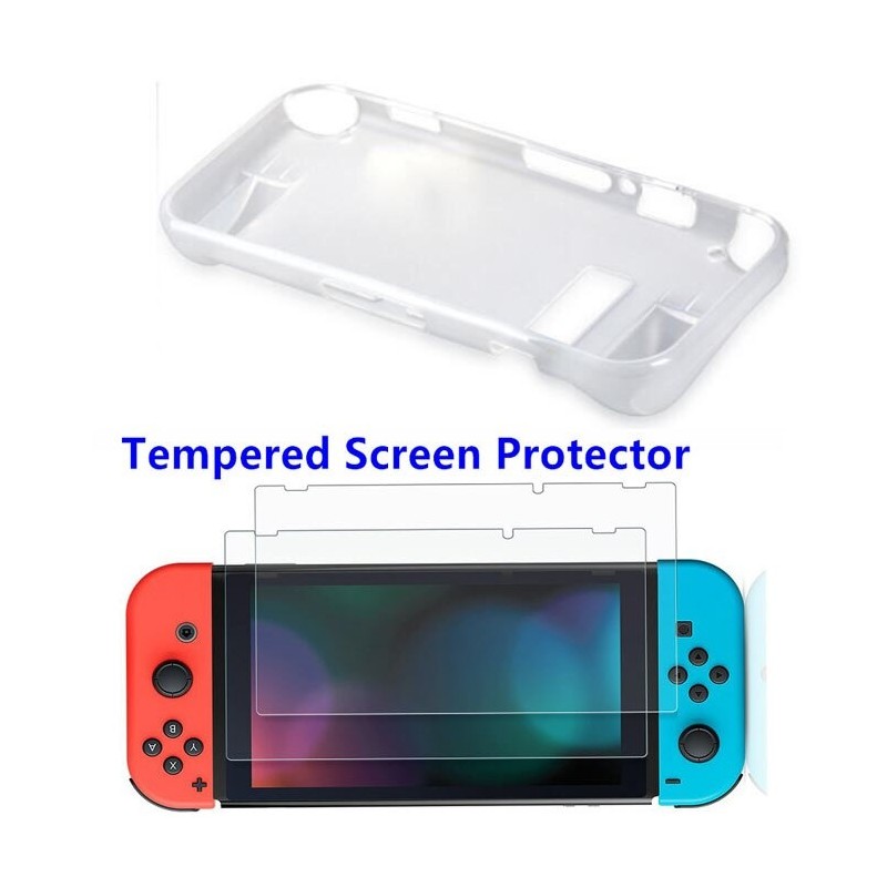Protective cover case - with 2 screen protector - for Nintendo Switch Joycon ConsoleSwitch