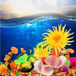 Plante corail silicone - décoration aquarium
