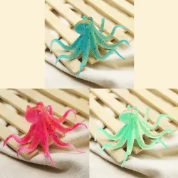 Pieuvre artificielle fluorescente - avec ventouse - décoration aquarium