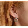 Turquoise oorbellen met dubbele ring - 925 sterling zilverOorbellen