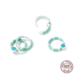 Turquoise double ring earrings - 925 sterling silverEarrings
