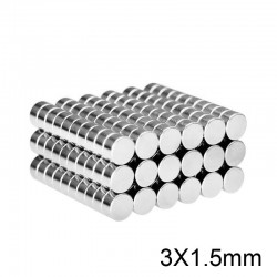 N52 - neodymium magneet - sterke schijf - 3*1.5mm - 20 stuksN52