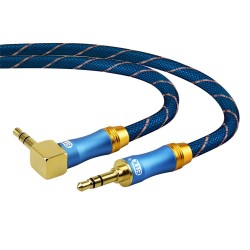 35mm jack AUX audiokabel - male naar male - 90 graden - rechte hoekKabels