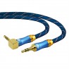 Câble audio AUX jack 35 mm - mâle à mâle - 90 degrés - angle droit