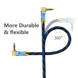 35mm jack AUX audiokabel - male naar male - 90 graden - rechte hoekKabels
