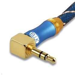 35mm jack AUX audiokabel - male naar male - 90 graden - rechte hoekKabels