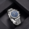 BENYAR - montre à quartz élégante - chronographe - étanche - acier inoxydable - bleu