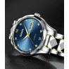 HAIQIN - montre mécanique automatique - acier inoxydable - or / bleu