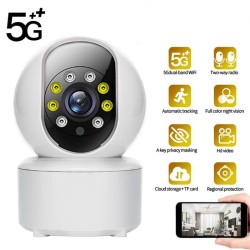 Draadloze camera - babyfoon - automatische tracking - tweeweg audio - 5G IP - WiFi - 720PBeveiligingscamera's