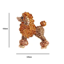 Chien caniche en cristal - broche