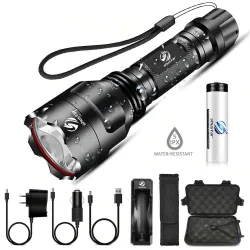 T6 - Lampe de poche LED - 5 modes d'éclairage - étanche