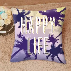 Sierkussenhoes - Happy Life - 45 cm * 45 cmKussenslopen