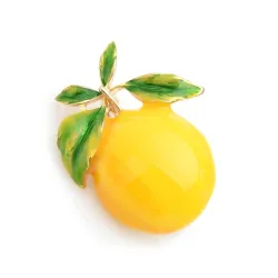 Citron émail jaune - broche
