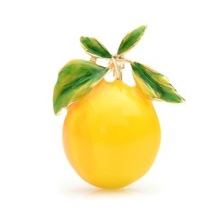 Citron émail jaune - broche