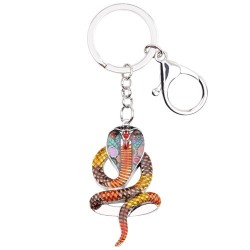Serpent cobra en émail - porte-clés en métal