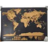 Carte du monde personnalisée - mini affiche - sticker mural - enduit à gratter