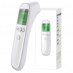 Thermomètre infrarouge numérique - frontal / auriculaire - sans contact - affichage LCD