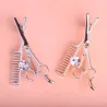 Peigne à cheveux / ciseaux - broche