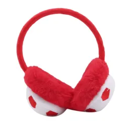 Warme pluche oorwarmers - voetbalprintPetjes & mutsjes