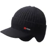Warm winter knitted hat - with visor / ears protectionHats & Caps