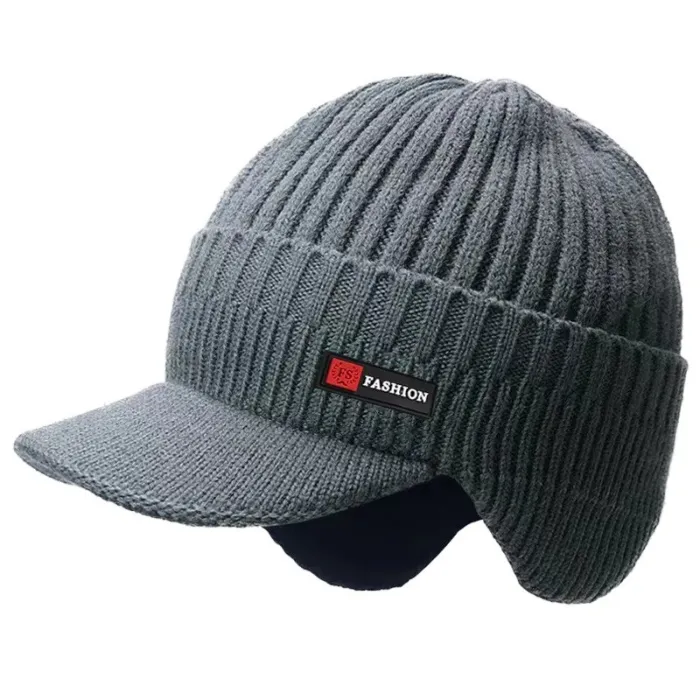Warme winter gebreide muts - met vizier / oren beschermingHoeden & Petten