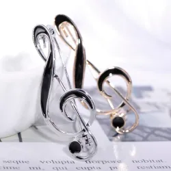 Musical note brooch - black enamelBrooches
