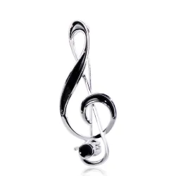 Musical note brooch - black enamelBrooches