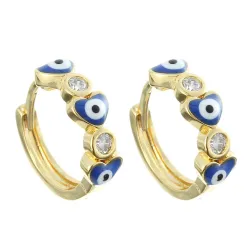 Boucles d'oreilles petites rondes - lucky devil eyes / cristaux