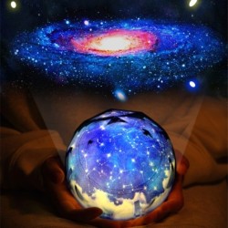 Projecteur de lumières LED - lampe de nuit - rotatif - ciel étoilé - constellation - terre - univers