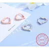 Boucles d'oreilles élégantes en forme de cœur - avec zircon - argent sterling 925