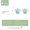 Zilveren oorbellen met blauwe schildpad - 925 sterling zilverOorbellen