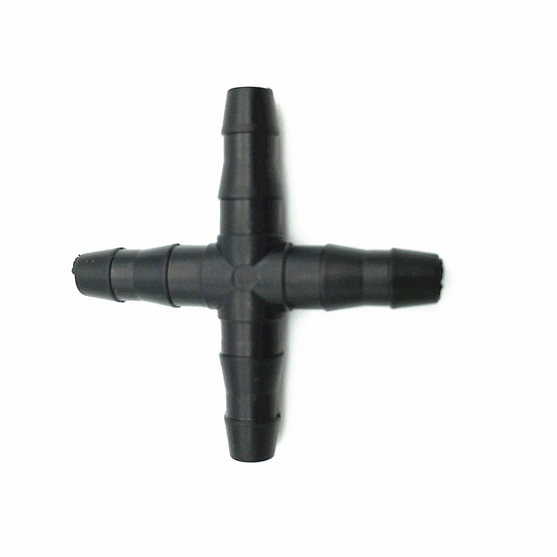 Croix droite pour tuyau 4/7 mm - raccord cannelé 1/4 - tuyau fileté - micro irrigation jardin - 20 pièces