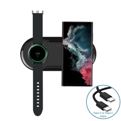Chargeur magnétique sans fil 2 en 1 - pour Samsung - iPhone - Apple Watch - 20W