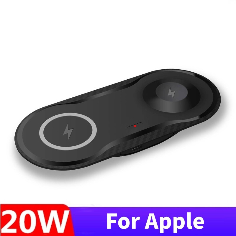 Chargeur magnétique sans fil 2 en 1 - pour Samsung - iPhone - Apple Watch - 20W