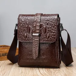 Vintage schoudertas - krokodillenleer patroonTassen