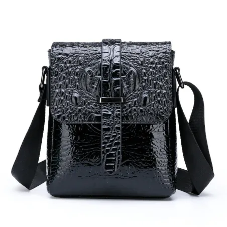 Sac bandoulière vintage - motif peau de crocodile