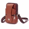 Vintage leather waist bag - with strap / zipperBags