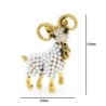 Chèvre dorée avec perles - broche vintage