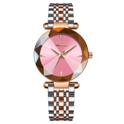 CHENXI - montre à quartz de luxe - or rose - acier inoxydable - étanche - rose